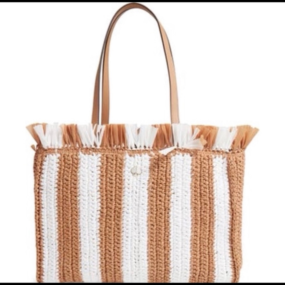 KATE SPADE NEW YORK Large Sam Stripe
Straw Tote
